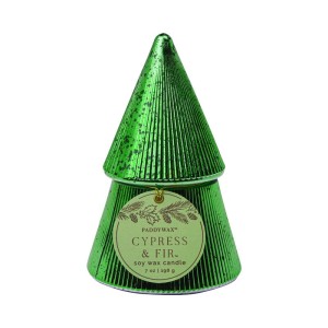 CFST0702EU Cypress and Fir 198g Green Stacked Tree Candle Paddywax